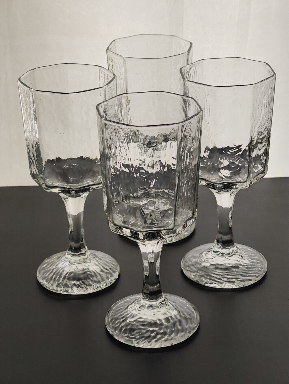 4 | MCM | Libbey Octagonal Facet Wine 🍷 Glasses | 6 oz